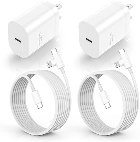 Rapid Charge 30 W Dual Pack i Phone Charger with 6 FT 2-in-1 USB C & Lightning Cable for i Phone 16/15/14/13/12/11 and Android Devices – Ultimate Fast Charging Solution for Home and Travel Use
