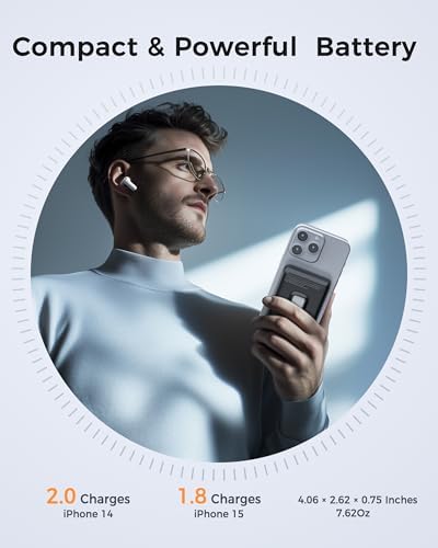 TESSAN Qi2 Certified Magnetic Portable Charger – 10,000 m Ah Wireless Power Bank with 22.5 W PD Fast Charging for i Phone 16/15/14/13 & Samsung – Ultimate Travel Essential with Dual Charging Capability and Enhanced Safety Features