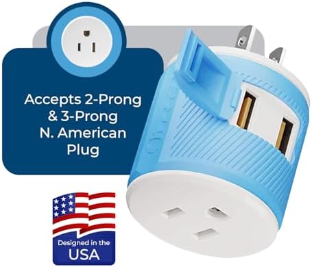 OREI Switzerland Travel Plug Adapter with Dual USB Ports – Ultimate Type J Charging Solution for USA Devices – Fast, Efficient Power for i Phones, Laptops, Tablets & More – Essential Travel Accessory for Hassle-Free Connectivity