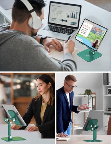 Revolutionize Your Workspace with the OCYCLONE Foldable Tablet Stand – Adjustable Holder for i Pad, Kindle, and Smartphones (4-15.6″) – Portable Desk Accessory for Home and Office – Ergonomic Design Enhances Comfort and Productivity – Sleek Black Finish for Modern Aesthetics – Perfect for Video Calls, Reading, and Entertainment