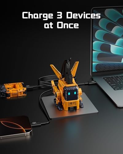 Grava Star 65 W Ga N USB-C Charger: Ultimate 3-Port Power Hub for Rapidly Charging i Phone, Mac Book, i Pad & Laptops – Compact, Foldable Design Perfect for Travel and Tech Enthusiasts – Efficient Wall Charger with Enhanced Versatility for All Your Devices