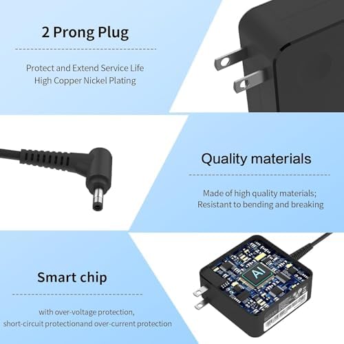 High-Performance 65 W ADLX65 CDGU2 A AC Charger for Lenovo Ideapad Series – Complete Compatibility with Flex 4, 5, 6, 110, 310, 330, Yoga 710 & More – Fast Charging Power Adapter with 20 V, 3.25 A Output, and Advanced Safety Features – Ideal Replacement for Reliable Laptop Power Supply