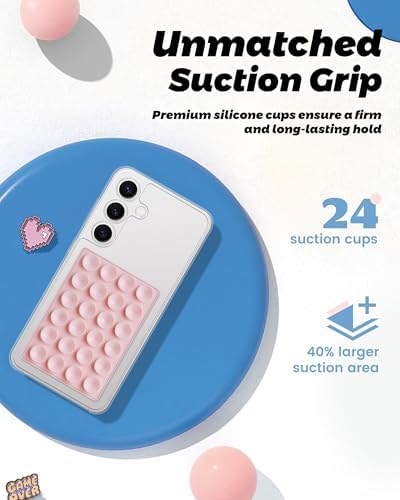 Mag Safe Sticky Octo Suction Buddy Phone Mount – Versatile Hands-Free Magnetic Phone Grip for i Phone | Trendy White Design with Adapter Ring | Unmatched Stability & Convenience for Active Lifestyles | Ideal Gift for Moms and Women Enthusiasts