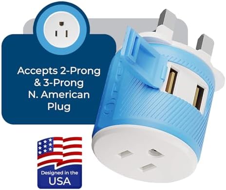 OREI Switzerland Travel Plug Adapter with Dual USB Ports – Ultimate Type J Charging Solution for USA Devices – Fast, Efficient Power for i Phones, Laptops, Tablets & More – Essential Travel Accessory for Hassle-Free Connectivity