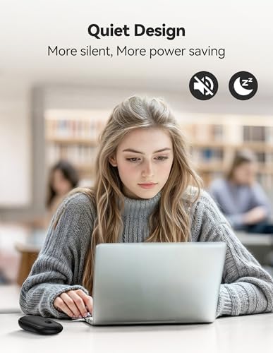 TECKNET Dual Mode Bluetooth Mouse – Compact Portable Wireless Mouse with Silent Clicks for Laptops & Desktops | Seamless Bluetooth 3.0/5.0 & 2.4 GHz USB Connectivity | Ergonomic Design for PC, Chromebook & Mac Users – Sleek Grey Finish for Ultimate Style and Comfort