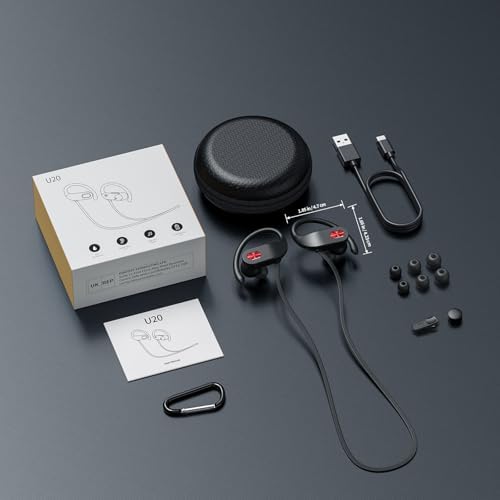 Boean IPX7 Waterproof Bluetooth Earbuds – 16-Hour Long Battery Life Wireless Sports Headphones with Advanced Noise Isolation and Ergonomic Comfort for Active Lifestyles and Uninterrupted Audio Enjoyment