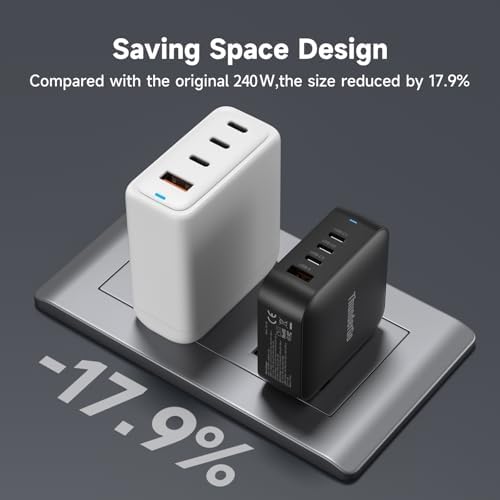 Ultra-Fast 100 W Ga N II Compact Wall Charger – 4-Port Charging Hub with 3 USB-C PD3.0 and 1 USB-A QC4.0 for Mac Book Pro 16” M3, i Phone 15 Pro, Samsung S24 Ultra | UL Certified Power Adapter for Safe, Efficient Multi-Device Charging on the Go