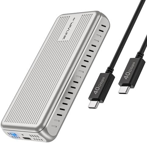 WAVLINK High-Performance Aluminum NVMe M.2 SSD Enclosure – Ultra-Fast 10 Gbps USB Type-C Adapter for 2230/2242/2260/2280 SSDs, Supports Up to 2 TB, UASP Enabled for Enhanced Data Transfer Efficiency and Versatile Device Compatibility with OTG Converter Included