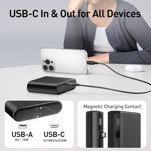i WALK 13500 m Ah USB-C Portable Charger – Ultra-Fast Charging Power Bank for i Phone 16/15/16 Plus/16 Pro Max, i Pad & More – Lightweight Battery Pack in Stylish Pink for On-the-Go Convenience and Enhanced Device Compatibility
