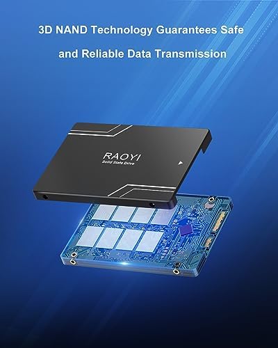 RAOYI 1 TB SATA III Solid State Drive – Lightning-Fast 550 MB/s Performance Upgrade for PCs & Laptops | Advanced 3 D NAND Flash Technology | Reliable Internal SSD for Enhanced Speed & Compatibility