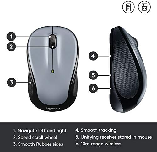 Vibrant Twinkle Teal Logitech Doodle Collection M325 c Wireless Optical Mouse – Ergonomic Design for Ultimate Comfort, 5 Customizable Buttons, Long Battery Life & Reliable 2.4 GHz Connectivity for Enhanced Productivity and Style in Your Workspace