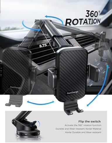 Revolutionary 15 W Fast Wireless Car Charger with Auto-Clamping Phone Holder for i Phone, Samsung Galaxy & Google – Ultimate Smartphone Mount for Windshield, Dashboard, and Air Vent – Unmatched Convenience and Enhanced Safety for Modern Drivers