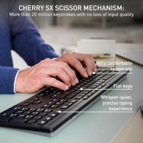 CHERRY Stream TKL Wired USB Keyboard – Compact Silent Keystroke Design for Enhanced Office Productivity and Ergonomic Comfort – Ideal for Professionals and Minimalist Workspaces