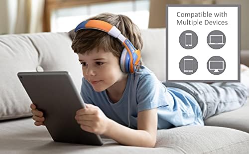 Blippi Kids Adventure Headphones with Safe Parental Volume Control – Tangle-Free Wired Earphones for Stress-Free Listening at Home, School, or On-the-Go – Lightweight and Durable 3.5 mm Jack Stereo Headphones for Young Explorers and Music Lovers