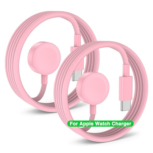 Revolutionize Your Charging Routine with the Enhanced 2-Pack USB-C Magnetic Apple Watch Charger – Fast Charging Cable for Ultra 2, SE (2 nd Gen), Series 10-3 FT Length, Effortless Compatibility with All Models – Durable, Reliable, and Perfect for On-the-Go Power Needs