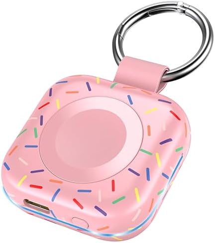 HUOTO Compact Magnetic Wireless Charger for Apple Watch – 1200 m Ah Portable Power Bank Keychain, Compatible with Series 10/9/8/Ultra 2/Ultra/7/6/5/4/3/2/SE, Ideal Travel Accessory for Effortless Charging On-the-Go
