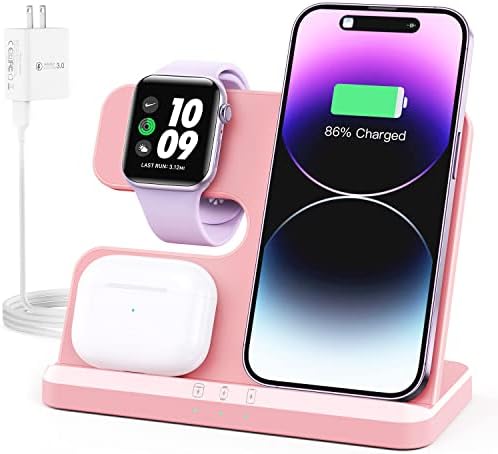 Ultra-Compact 3-in-1 Wireless Charging Station for Apple – Fast and Efficient Charger for i Phone 16-8, Apple Watch, and Air Pods with Elegant Design for a Clutter-Free Experience and Superior Compatibility