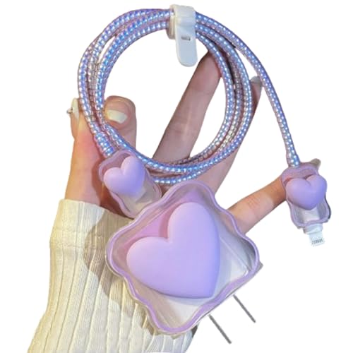 Vibrant Purple Heart-Shaped USB Charger Protector for i Phone – Stylish Silicone Data Cable Guard with Rapid Charging Capability, Ideal for Trendy Tech Enthusiasts and Mobile Users Vibrant Purple Heart-Shaped USB Charger Protector for i Phone – Stylish Silicone Data Cable Guard with Rapid Charging Capability, Ideal for Trendy Tech Enthusiasts and Mobile Users
