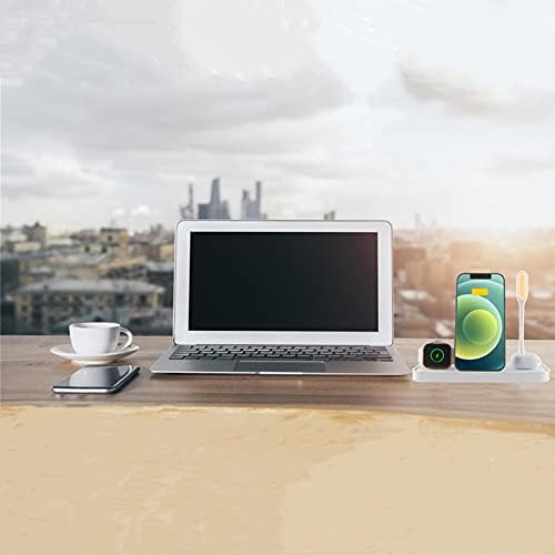 Multi-Device Qi-Certified Fast Charging Station – Versatile 4-in-1 Foldable Wireless Charger for i Phone, Apple Watch, and Air Pods Pro – Sleek, Portable Design for Home and Travel Use