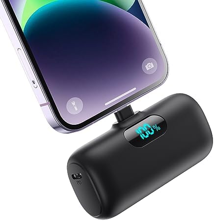 Compact Pink Portable Charger for i Phone – 5000 m Ah PD Fast Charging Power Bank, Lightweight Mini Battery Pack Compatible with i Phone 14/14 Pro Max/13/13 Pro/12 Pro/11/XS/XR/X/8/7/6 – Stylish and Versatile Backup Solution for On-the-Go Power