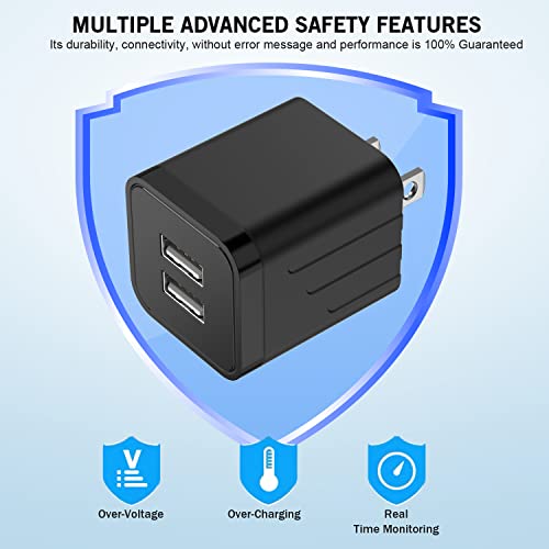 Ultra-Fast i Phone Dual Port Charger Set – 6 FT Lightning Cable & Compact Wall Plug Adapter for i Phone 14, 13, 12, 11 Pro Max, XS, X, 8, 7 Plus, SE & i Pad – Quick Charge Technology for Seamless Power on the Go