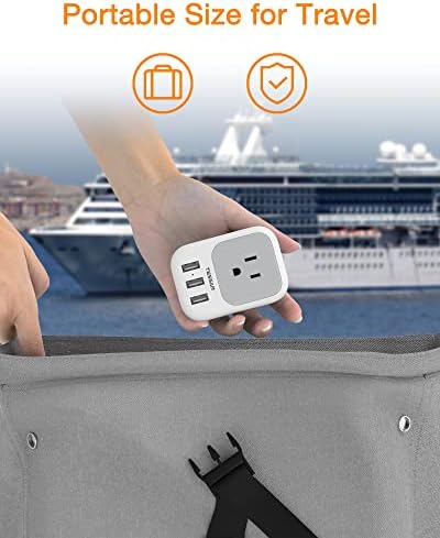 TESSAN Ultimate USB Charger Block – 3-Port Wall Plug Adapter with 4-Box Splitter for Effortless Multi-Device Charging at Home, Office, or Travel – Compact Design with Surge Protection and Enhanced Compatibility for Your Essential Electronics