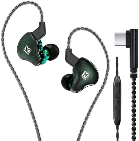 Experience Unmatched Audio Clarity with KBEAR KS2 Hybrid In-Ear Monitor Headphones – 1 BA & 1 DD Drivers for Superior Sound Quality, Noise-Cancelling Technology, and Detachable Cable Design – Perfect for Gaming, Running, and Audiophile Listening in Sleek Black Finish