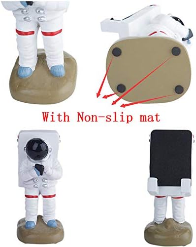 Charming Astronaut Resin Phone Stand – Durable Desktop Holder for i Phones, Androids & Tablets – Universal Compatibility with Non-Slip Base for Effortless Hands-Free Viewing – Quirky Décor for Home & Office – Perfect for Video Calls and Streaming Sessions