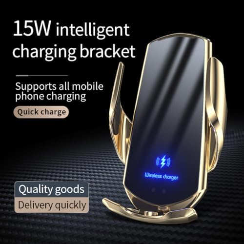15 W SIHENMY Wireless Car Charger & Auto-Clamping Phone Mount – Fast Charging for i Phone 14/13/12 Mini/Pro Max & Samsung Galaxy S23/S22/S21+ – Stylish Red Vehicle Accessory for Effortless One-Handed Operation & Enhanced Compatibility