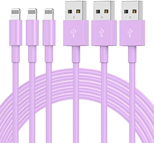 3 Pack 10 FT Apple MFi Certified Lightning to USB Charging Cables for i Phone 12/11/10/X/XR/8 – Fast, Durable, and Flexible Charging Solution for Enhanced Device Usability and Performance