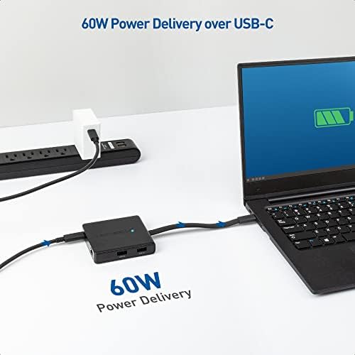 Revolutionize Your Workspace with Cable Matters Dual Monitor USB C Hub – Seamless 4 K Dual Display, High-Speed Ethernet, 60 W Charging & Universal Compatibility for Windows/Linux – The Ultimate Thunderbolt 3 & USB4 Docking Solution