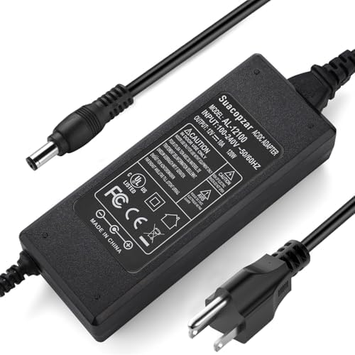120 W 12 V AC to DC Power Supply Adapter – Reliable Transformer for LED Strip Lighting, CCTV Surveillance Systems & 3 D Printing – Versatile Dual Connector Options (5.5 x 2.5 mm & 5.5 x 2.1 mm) – Global Voltage Compatibility (100-240 V) with Enhanced Safety Features for Superior Device Performance