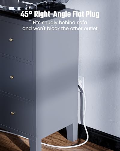 SUPERDANNY 22-Outlet Surge Protector Power Strip with 6.5 Ft Cord, 2 USB-C & 4 USB Ports – High-Capacity 1875 W/15 A with 2100 J Surge Protection for Home, Office, and Dorm Use – Wall Mount Design for Space-Saving Convenience