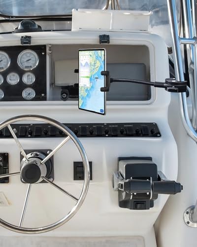 Versatile 360° Gooseneck Tablet Holder with Adjustable Arm for Wheelchairs, Strollers, Spin Bikes, and More – Secure Clamp Mount for 4-13″ Devices Including i Pad Pro, Galaxy Z Fold, and Fire HD – Ultimate Hands-Free Experience for Active Lifestyles