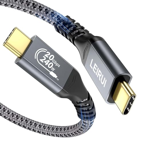 Ultra-Fast 240 W USB C to USB C Charging & Data Transfer Cable – Experience 20 Gbps Speed and 4 K Video Output for Seamless Connectivity with Samsung Galaxy, Mac Book Pro/Air, and i Pad Mini – Perfect for Professionals and Everyday Users Seeking Efficiency and Durability