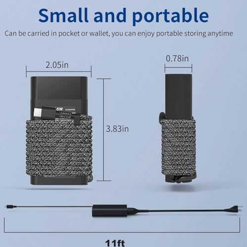 Ultra-Slim 65 W HP USB-C Laptop Charger – Fast Travel Adapter for Envy X360, Spectre X360, Elitebook & More – Universal Compatibility with 11 ft Power Cord – Enhanced Safety with Overcharge Protection – Ideal Replacement for HP, Lenovo, Dell, and Chromebook Devices – Perfect for Professionals on the Go – CE/FCC/ROHS/UL Certified