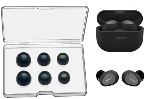 Transform Your Listening Experience with Memory Foam Ear Tips for Jabra Elite 10 & 10 GEN 2 – Anti-Slip, Noise-Isolating Comfort Set, Available in S/M/L (Black) – Non-Allergenic with Dust Mesh for Optimal Hygiene and Performance