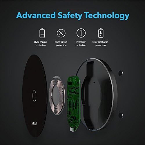 Apexan Ultra-Fast Wireless Charging Pad for Apple i Phone 15, 14, 13, 12, 11/Pro/Pro Max, X, XS, XS Max, i Phone XR, 8/8 Plus & All Qi-Compatible Devices – 10 W High-Speed Aluminium Charger in Space Grey with Enhanced Safety Features for Effortless Power Management and Stylish Convenience