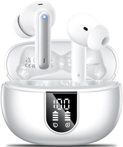 Elevate Your Audio Experience with Aoslen Wireless Earbuds – 2024 Hi-Fi Stereo Headphones Featuring 4 ENC Noise-Canceling Microphones, 42-Hour Playtime & Bluetooth 5.3 Connectivity – Perfect for Android & i OS Users, Sleek Design with LED Power Display for Ultimate Convenience