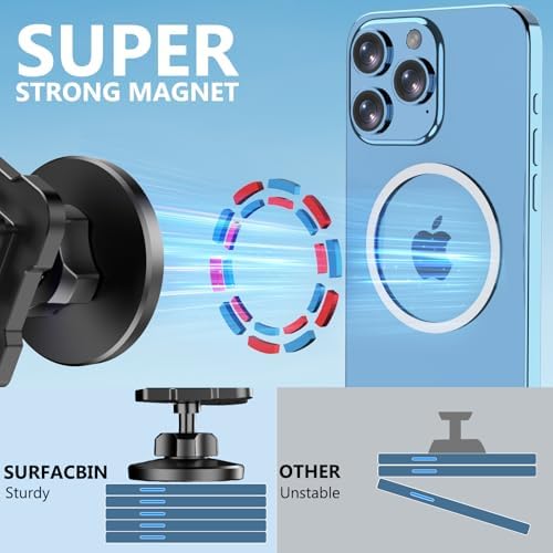 Ford F150 & Super Duty Magnetic Air Vent Phone Holder (2021-2025) – Premium CNC Metal Mount for Unmatched Stability, Effortless Smartphone Compatibility & Hands-Free Navigation – Easy Installation for Safer Driving