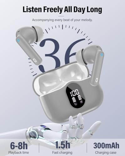 Elevate Your Audio Experience with Rose Gold Wireless Earbuds – Bluetooth 5.4 Connectivity, IP7 Waterproof Protection, and 36-Hour Playtime – Perfect for Active Lifestyles, Sports, and Seamless Communication – Stylish Comfort and Superior Noise-Cancellation for Uninterrupted Listening