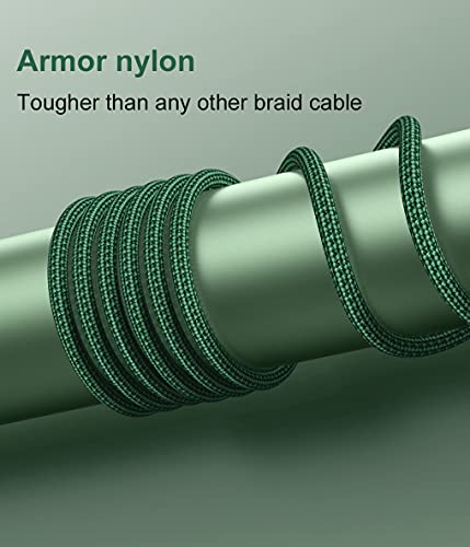 6 FT MFi Certified USB-C to Lightning Charging Cable Pack – Rapid Charge & Data Sync for i Phone 13, 12, 11 Pro Max, SE, & i Pad 8 th Gen – Durable Green Cords for Enhanced Flexibility & Style