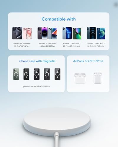 Revolutionize Your Charging Routine with the Magnetic Wireless Charger Duo – Fast Charging Pad Set for i Phone 16/15/14/13 & Air Pods Pro 2 – Effortless Mag Safe Compatibility with Elegant Design for a Clutter-Free Experience