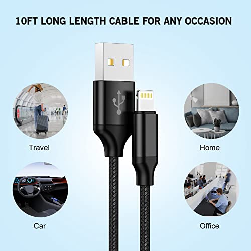 Ultra-Fast i Phone Dual Port Charger Set – 6 FT Lightning Cable & Compact Wall Plug Adapter for i Phone 14, 13, 12, 11 Pro Max, XS, X, 8, 7 Plus, SE & i Pad – Quick Charge Technology for Seamless Power on the Go