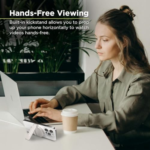 Revolutionize Your Charging Experience with the Pure Gear Kickstand 15 W Qi-Certified Fast Wireless Charging Pad – Magnetic Design for i Phone 16/16 Pro Max/15/15 Pro/14/13/12 Compatible with Mag Safe Cases, Air Pods, Galaxy S24/S23 & More – Sleek, Portable, and Efficient Power Delivery with Built-in Kickstand for Hands-Free Use