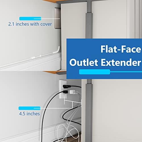 LIDER Ultra-Thin Flat-Face Outlet Extender with 3 Receptacles – Space-Saving Power Strip with 3 ft Cord, ETL-Listed for Safety, Sleek White Design for Modern Interiors – Perfect Solution for Enhanced Device Charging and Versatile Placement
