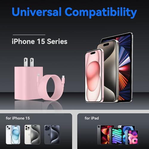 Ultimate i Phone 16 Pro Max Fast Charger with 8 FT USB-C Cable – High-Speed Wall Adapter in Stylish Purple – Compatible with i Phone 15 Series and i Pad Pro – Perfect for Quick Charging on the Go – Enhance Your Charging Experience with Extended Reach and Reliability