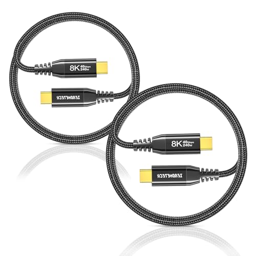 (3-Pack 5FT) 40Gbps USB C for Thunderbolt 4 Cable, [8K@60Hz/Dual 4K@60Hz] USB C Monitor Cable, 40Gbps Data Transfer, USBC Video Cord, 240W Charging for iPhone 16,Samsung,MacBook,iPad,Lenovo,SSD,KYY – Enhanced Compatibility and Speed