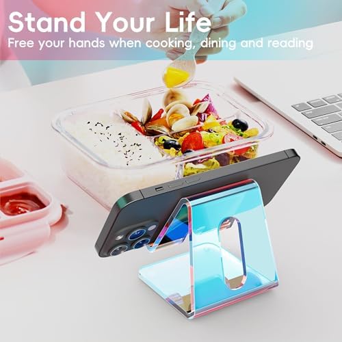 Crpich Acrylic Cell Phone Stand, Portable Phone Holder, Clear Phone Stand for Desk, Compatible with Phone16 15 14 13 12 Pro Max 11 Xr Plus SE, Switch, Android Smartphone, Pad, Desk Accessories, 2 Pack – Enhanced Compatibility and Speed