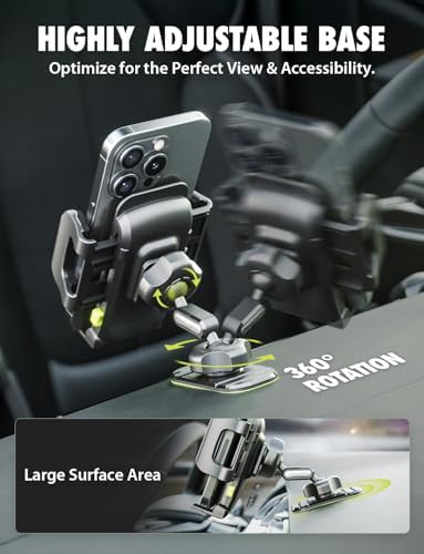 Ultimate Bracketron Car Phone Holder – Versatile Trip Grip Mount for Dashboard & Air Vent with 360-Degree Rotation, One-Handed Release for i Phone, Samsung & Android – Secure, Stylish, and Convenient Driving Companion